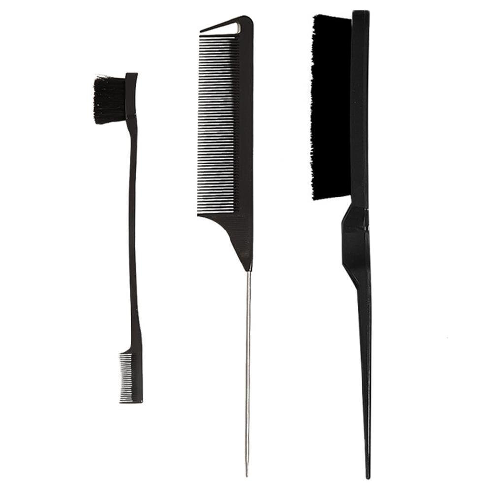 Hair Styling Comb Set Rat Tail Hair Comb Double Sided Teasing Hair Brush for Edge Back Brushing Combing Slicking Hair for Women