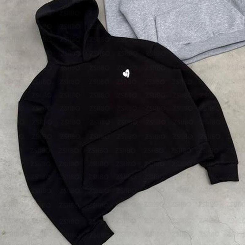 Unisex Uni Hoodie Trainingsanzug Lockerer Sitz Streetwear Passendes Set Langarm Kapuzenpullover und Weite Hosen für den Herbst