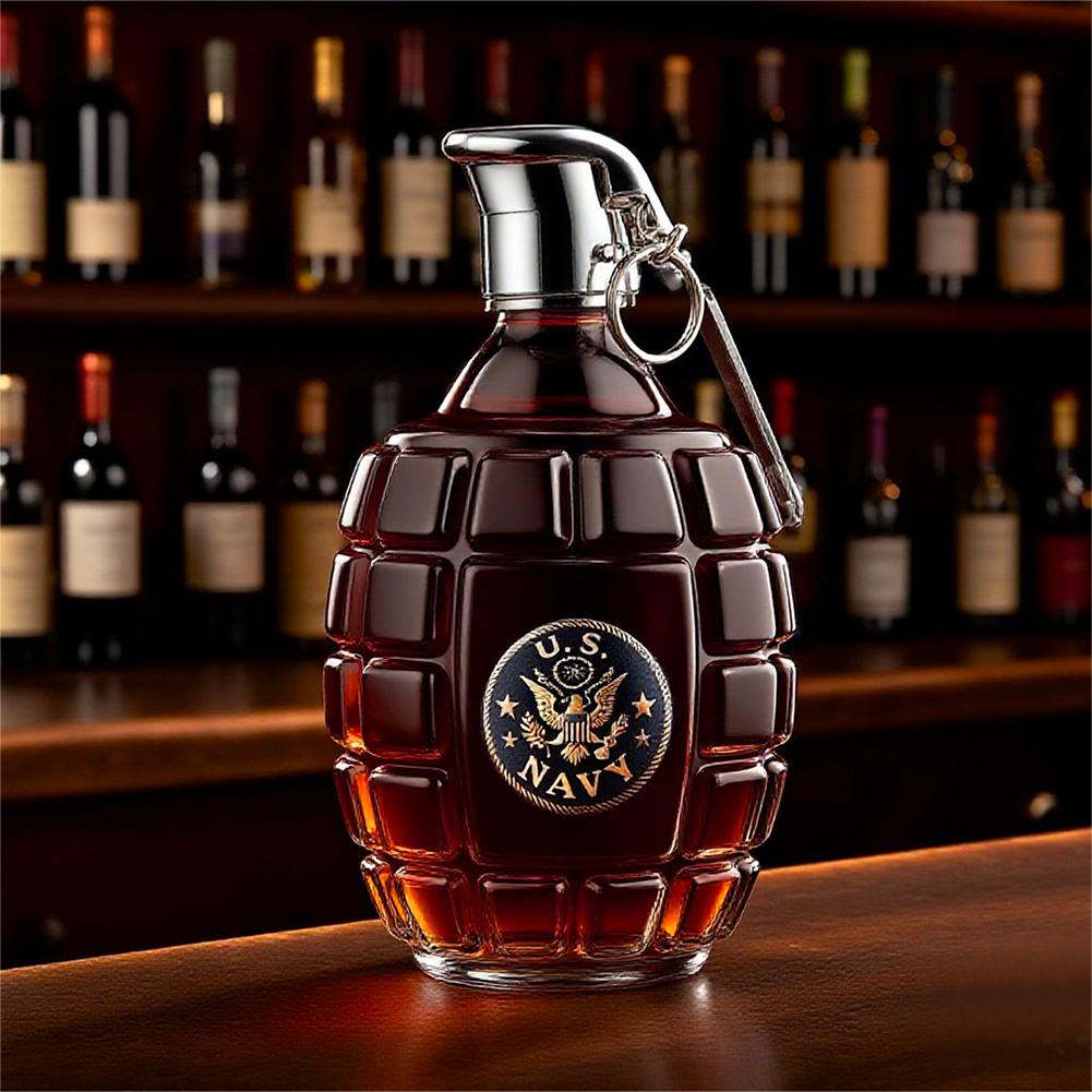 High Borosilicate Glass Grenade Shaped Sparkling Wine Bottle Sealed Jar for Home Brewing Whiskey Wine Storage Container
