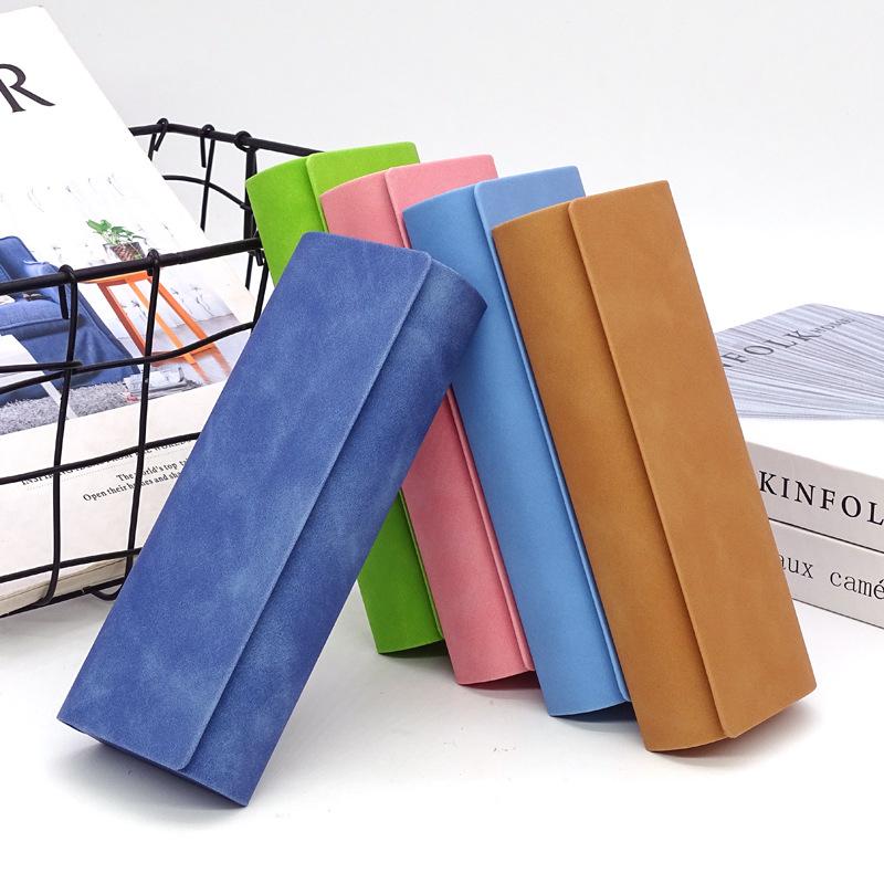 Simple PU Leather Glasses Box for Men Women Pressure Resistant Myopia Presbyopia Sunglasses Box Portable Reading Glasses Case