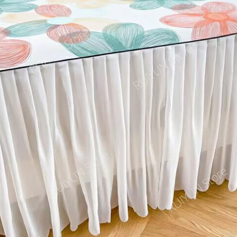 Decorative Lace Ruffled Bed Skirt Non-slip Mattress Cover Princess Printed Bed Skirt Bedsheet Bed Cover Home Bedspread Bed Skirt