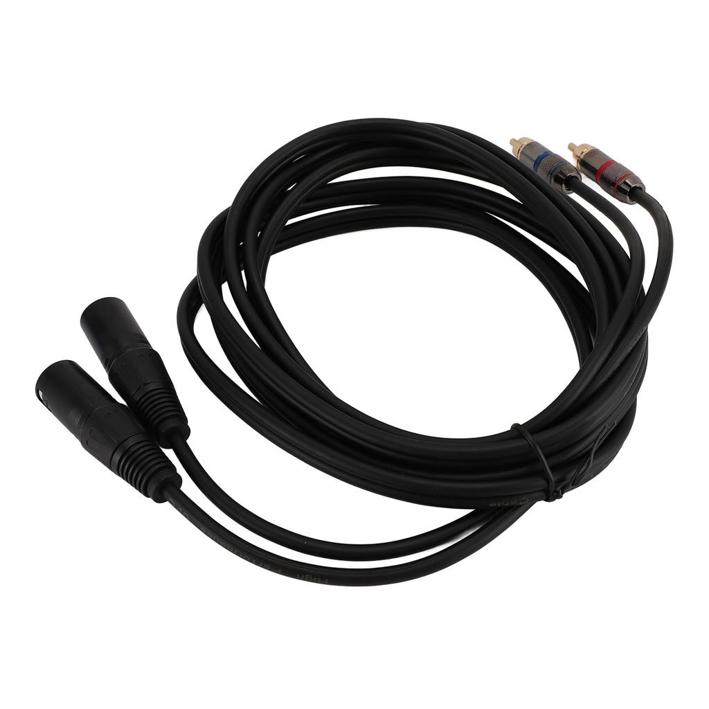 Dual XLR to Dual AV Cable Male to Male HiFi Sound XLR to AV Cord for Amplifier Mixing Console