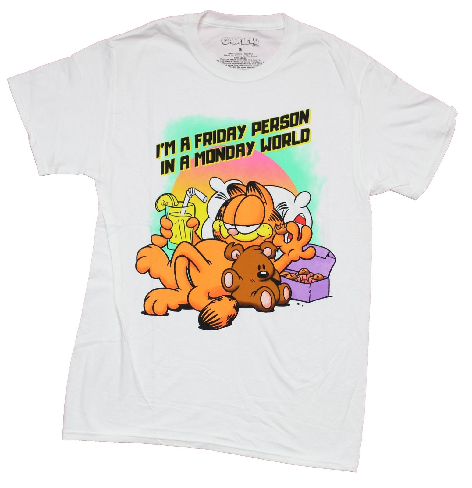 Garfield Mens T-Shirt - I m A Friday Person Stuck In A Monday World XXXXL