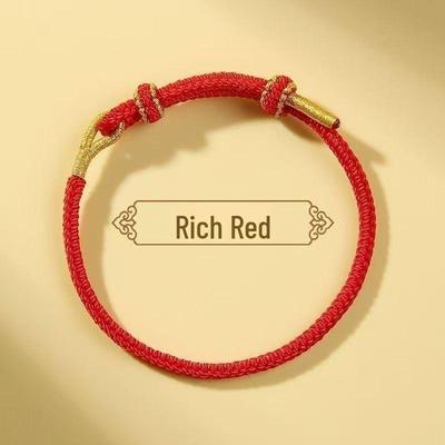 Year of the Horse Handmade Red String Bracelet with Lucky Beads Pendant - Couple Jewelry