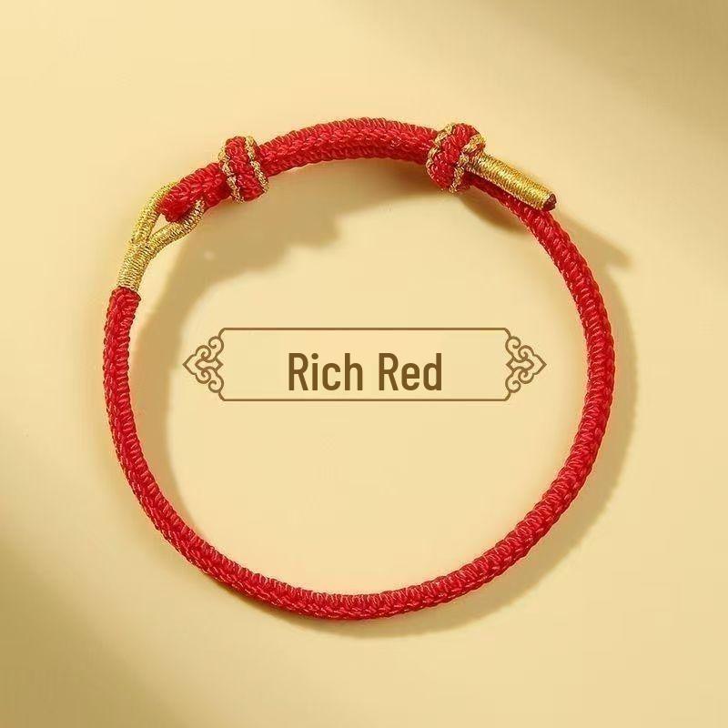 Benmingnian Woven DIY Gold Red Black Couple Bracelet (Semi-Finished)