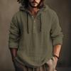 Men's Summer New Loose Print Long Sleeve Shirt Cardigan Beach Shirt