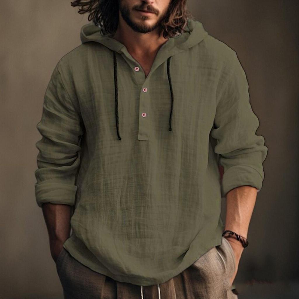 Men's Summer New Loose Print Long Sleeve Shirt Cardigan Beach Shirt