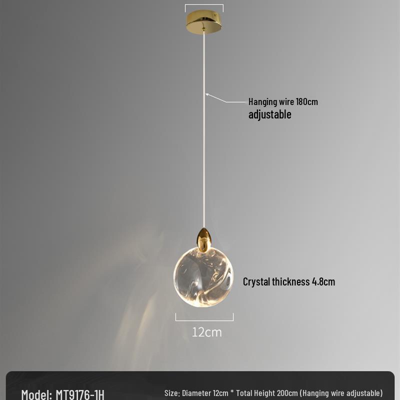 Modern Crystal Chandelier for Bedroom & Living Room - High-End Bedside Pendant Light