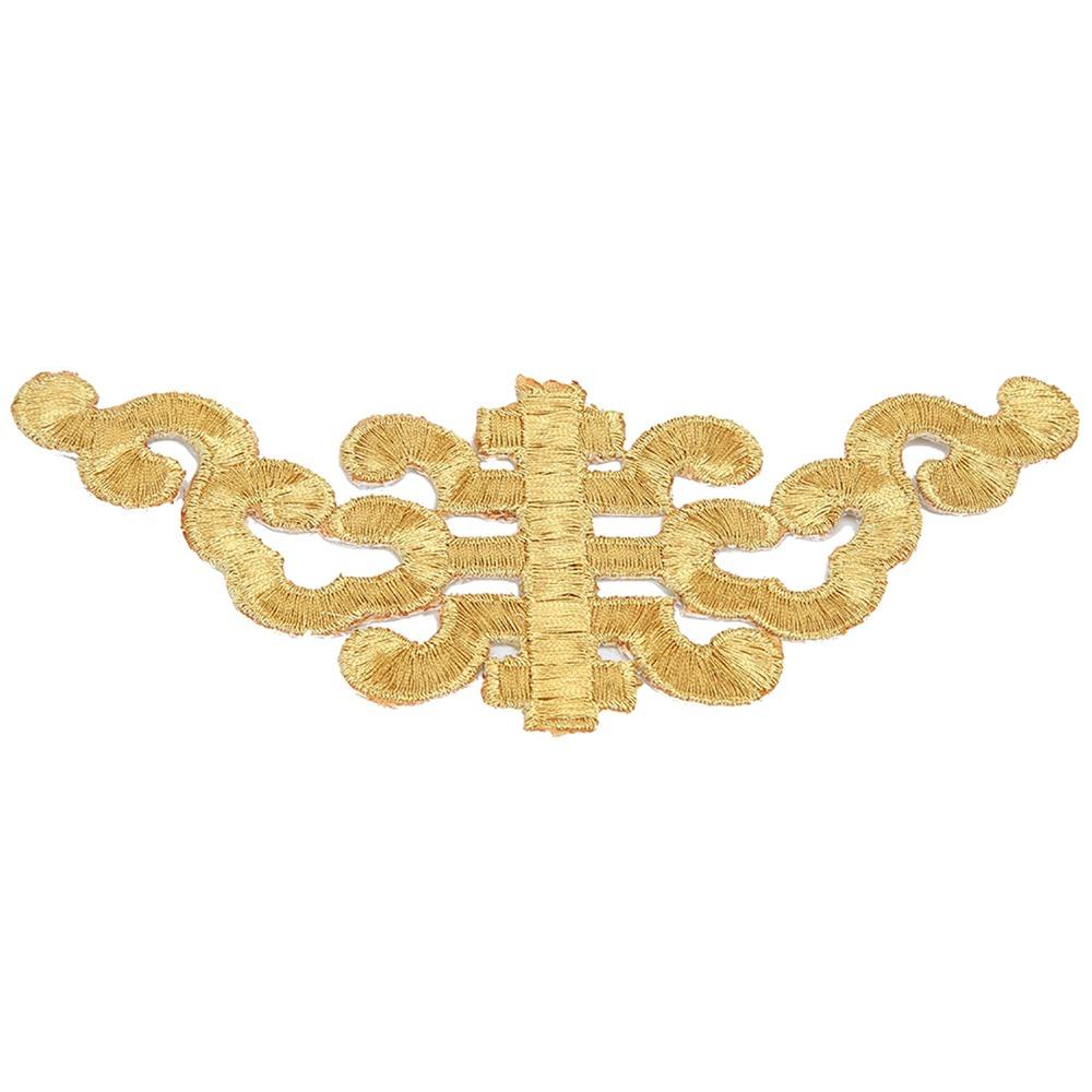 4pcs Gold & Sliver Trimming DIY Applique Patches Iron On Fabric Stickers  DIY Craft Decoration