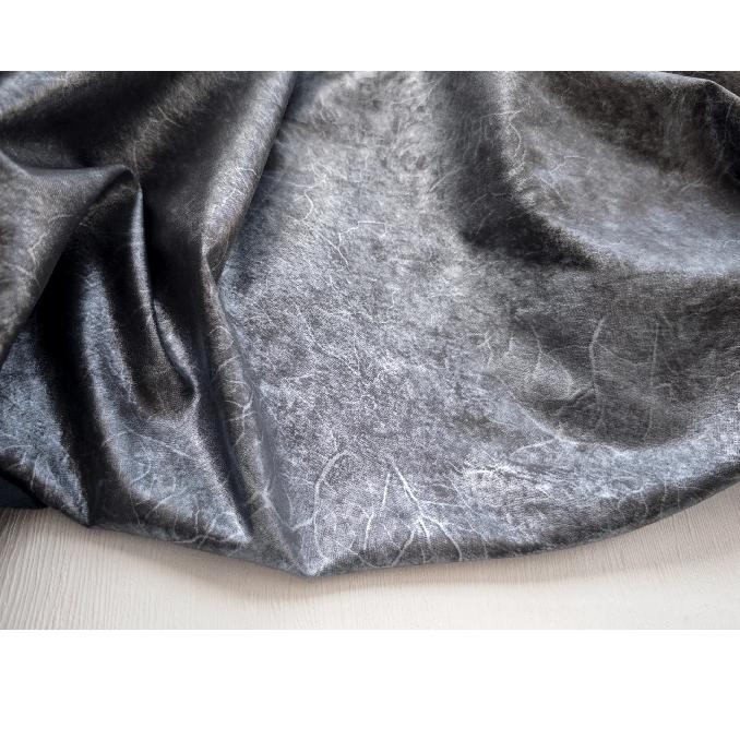 PU Simulated Leather Fabric Silver Gray Handmade Diy Coat Skirt Designer Cloth Diy Apparel Sewing Polyester Fabrics
