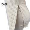 Women Two Pieces Suit Winter Autumn Knitted Long Sleeve Ribbed Slit Top High Waist Flared Trousers Set Fashion Outfit
