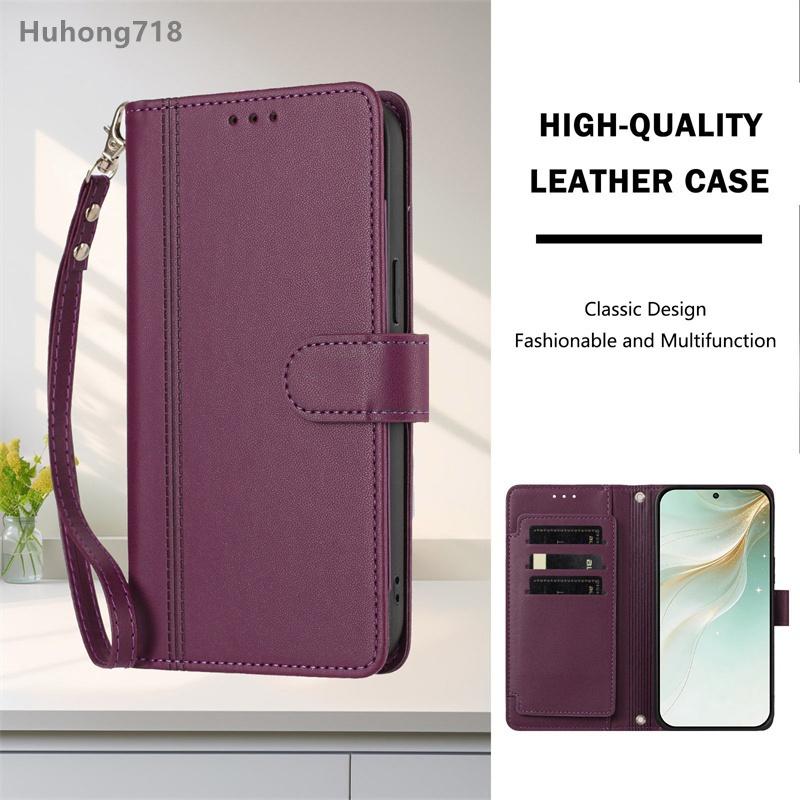 For OPPO Reno 12 FS 12F 15 15F 14F Max Pro Mini 4G 5G Flip Wallet Case Leather Cover With Card Slot Silicone Hand Strap Wireless Charging