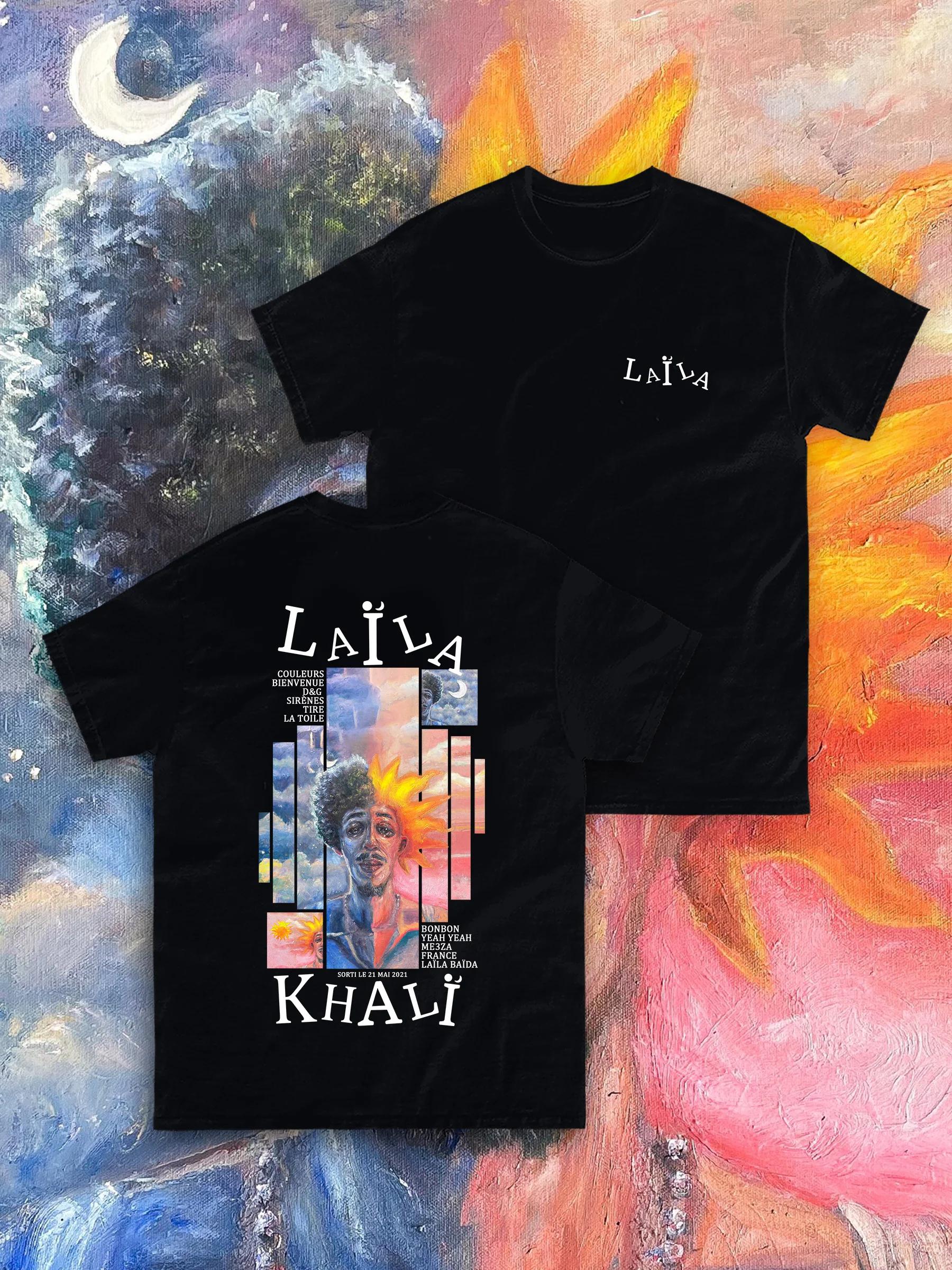 

Rapper Khali Music Album LAILA Graphic Tshirt Unisex Women Pop Music Tshirt Casual Cotton Vintage TShirts Unisex Tops S