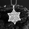 Stainless Steel Witchcraft Pentagram Necklace for Men Jewish Hebrew Four Letter Solomon Pendant Rune Amulet Jewelry