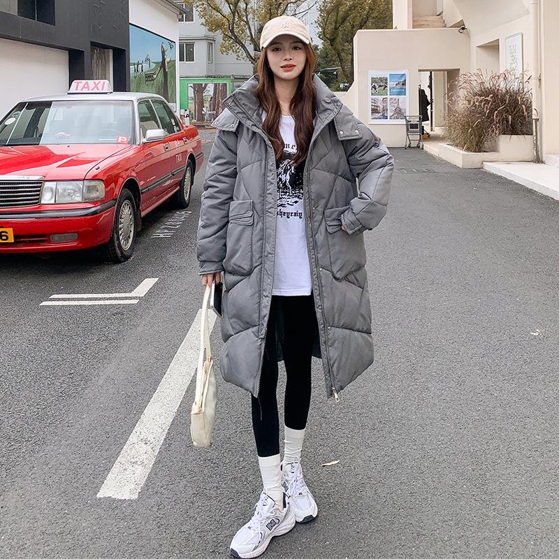 Winter New Fashion Loose Fashion Detachable Hat Cotton-padded Jacket Women's Long Thick Bread Coat.