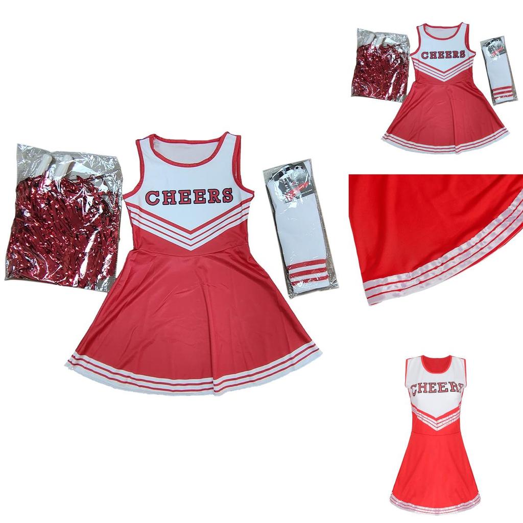 Lala Cheerleader Kleider Set Mit Blumen Socken Damen Fußball Baby Kostüm Tanzkleidung