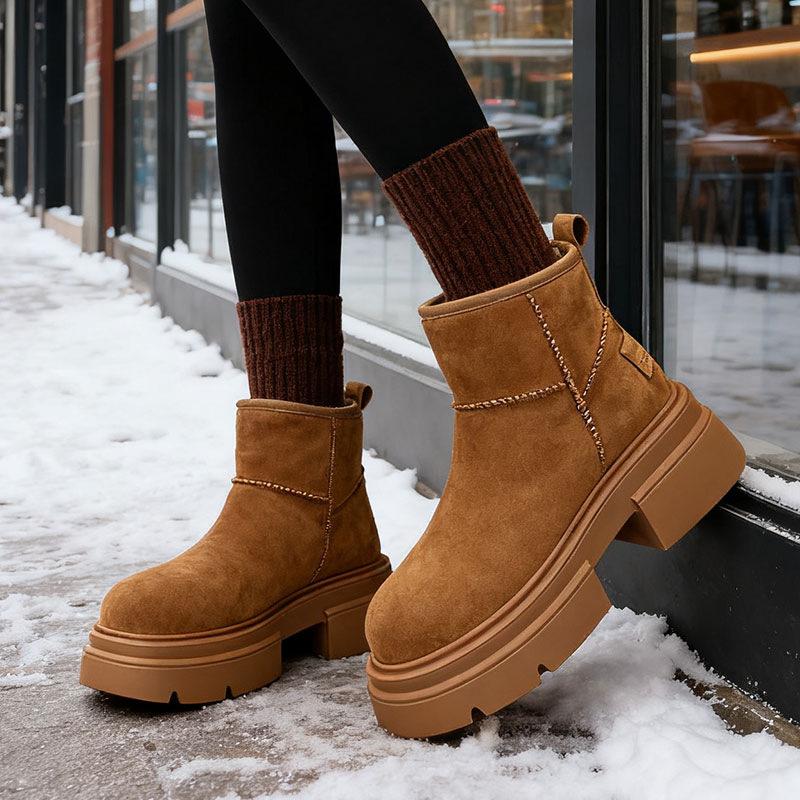 

Thick-soled snow boots women s 2025 new winter velvet warm thickened short boots non-slip Martin boots large cotton shoes 40