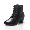 Women's Square Dance Shoes: Medium/High Heels, High Tops, Soft Sole, Embossed Leather, Ideal for Middle-aged/Elderly, Perfect for Autumn/Winter.