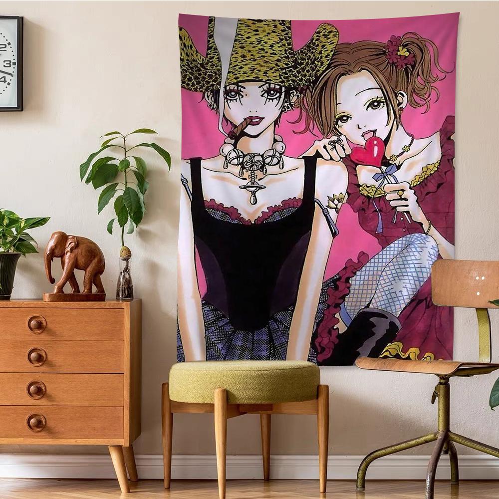 Japan Anime NANA Anime Tapestry Hippie Flower Wall Carpets Dorm Decor Cheap Hippie Wall Hanging