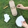 Portable Cribbage Board Set Faux Leather Travel Crib Board Game Set with 4 Metal Cribbage Board Pegs And Storage Slot for Cribbage Enthusiasts