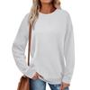 Loose Long Sleeve Pullover Sweatshirt Women Solid Color Round Neck Top Fashion