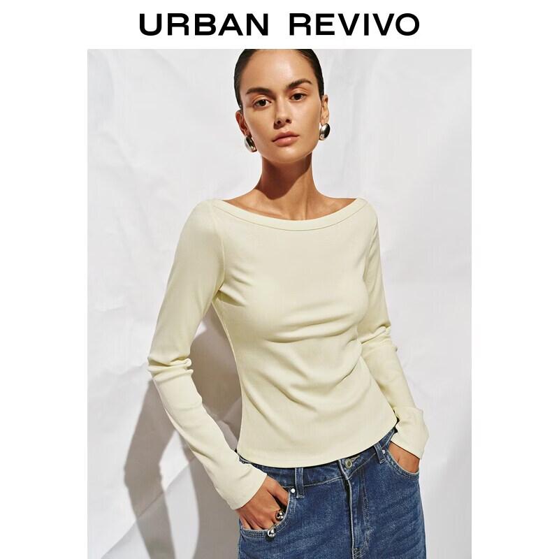 UR2026 Women's Textured Long-Sleeve Slim-Fit T-shirt