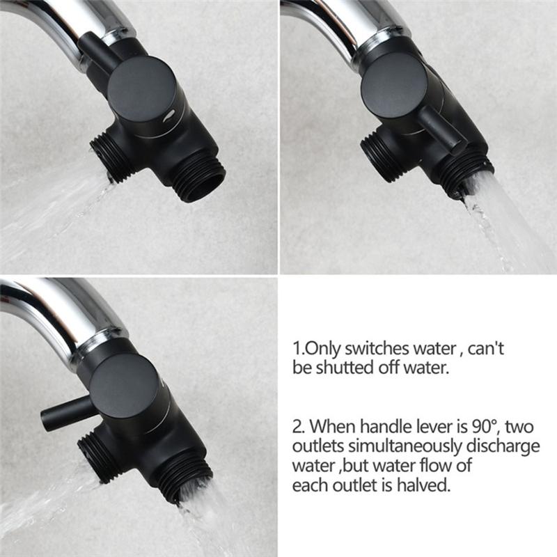 for T Shape Brass Shower Arm Diverter Creative Household 3 Way Diverter Universal Adapter Connector for Angle for Va