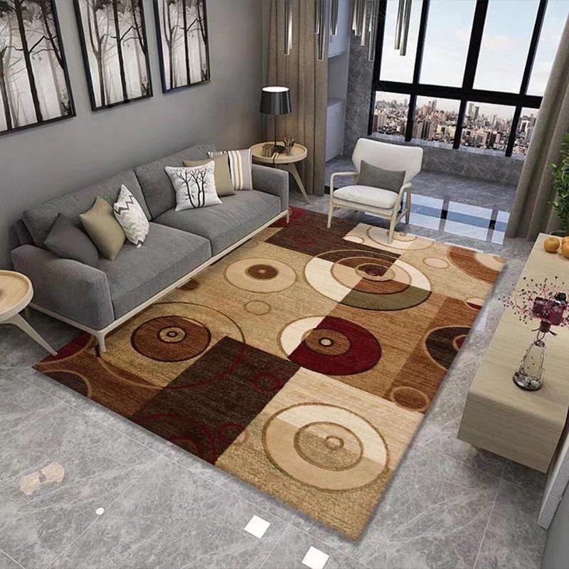 Postmoderner Nordischer Brauner Teppich Wohnzimmer Luxusdekoration Schlafzimmer Waschbar Große Fläche Lounge-Teppich Rutschfeste Eingangstürmatte