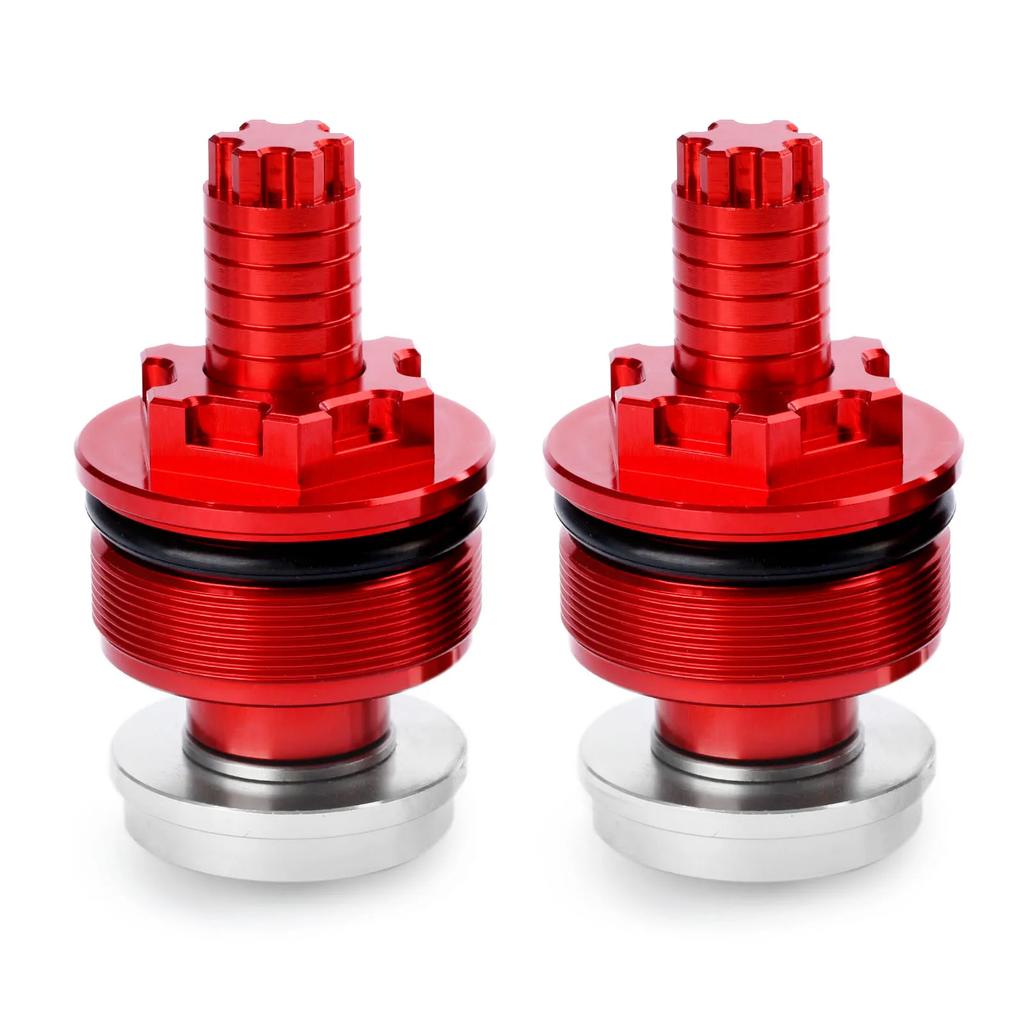 2Pcs 41mm Motorcycle CNC Aluminum Front Shock Absorber Screw Fork Cover Cap Preload Adjuster Bolts for Yamaha YZF R3 R25 2013-16