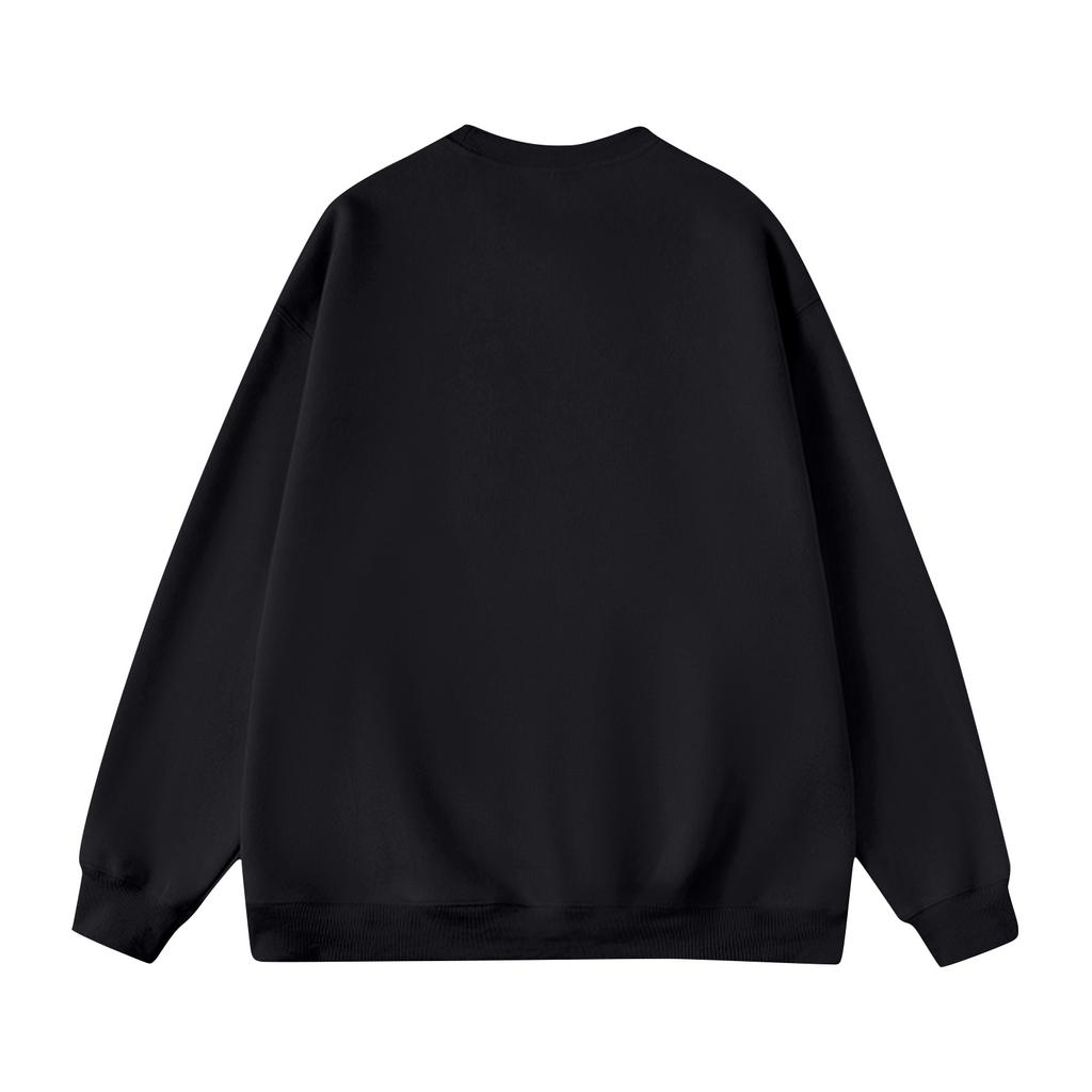Men's Solid Color Plus Velvet Round Neck Sweatshirt Men's Sports Large Size Casual Round Neck Sweatshirt