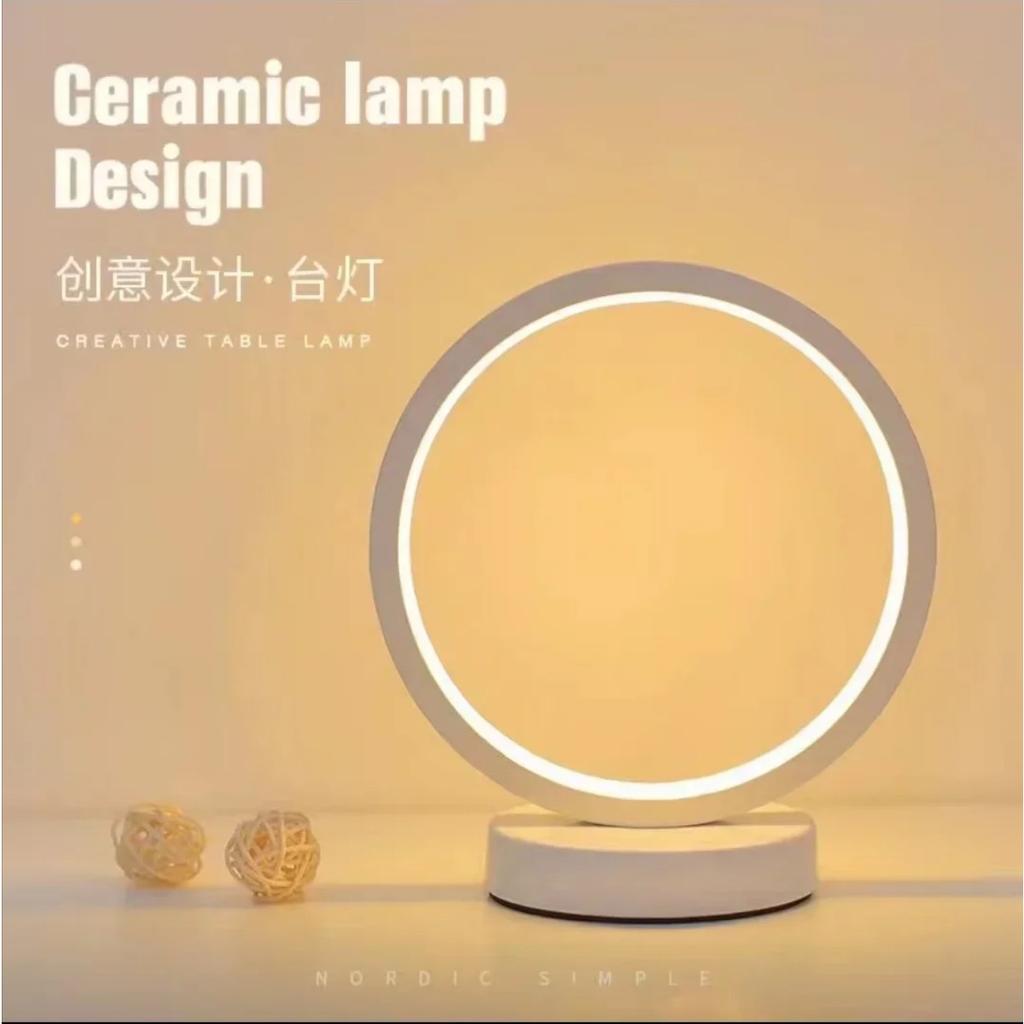 20CM LED jednoduchá kruhová kruhová stolní lampa Ložnice Ložnice Obývací pokoj Restaurace Hotelová dekorativní lampa Stmívatelné kulaté noční světlo