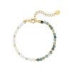 Minimalist Moss Agate & Pearl S925 Silver Bracelet