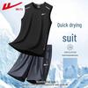 Warrior Men's Summer Ice Silk Quick-Dry Athletic Vest & Shorts Set