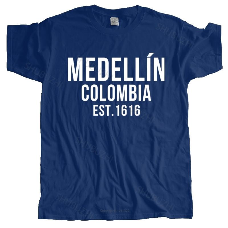 

Man crew neck t-shirt Narcos Medellin Est 1616 Pablo Escobar movie Black men t shirt euro size summer teeshirt male tops S