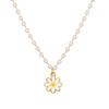Stylish Trendy Elegant Daisy Pendant Necklace Girls Women Imitation Pearl Chain Flower Pendant Pendant Necklace Unquie Fashionable Stylish Pendant