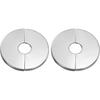 HARFINGTON 2pcs Wall Split Flange 0.67" (17mm) Stainless Steel Round Self-Adhesive Split Flange Pipe Cover Clip-on Escutcheon Collar for Floor