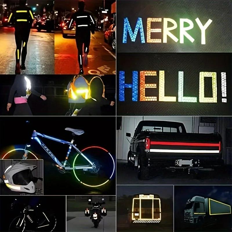 5m Reflective Tape PVC Bicycle Wheels Reflect Fluorescent Sticker Bike Reflective Sticker Strip Tape For Cycling Warning Safety