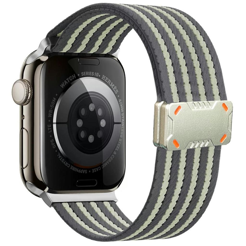 Watch Band For Apple Watch Series 10 Ultra 9 8 7 SE 6 5 4 3 2 1 46mm 49mm 45mm 44mm 42mm Nylon Strap with Magnetic Buckle