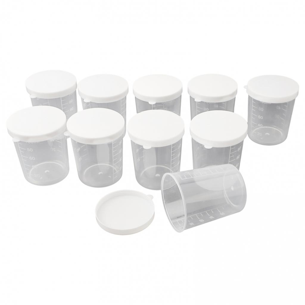 10x 100ML Plastic Liquid Measuring Cup Glue Resin Mixing Tool Kitchen Accessory