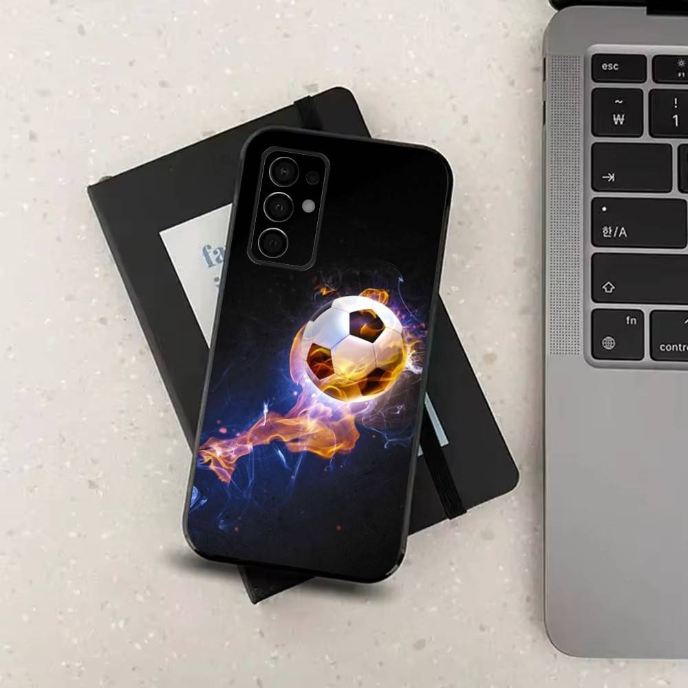 Sports Football Soccer Phone Case For Samsung Galaxy A73,31,32,72,41,53,52,71,22,5G,Note,J7,8,9 Soft Black Silicone Cover