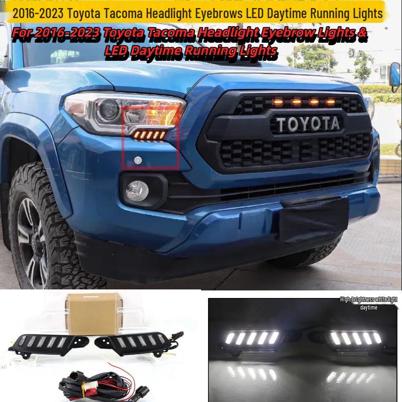 Compatible with 2016-2023 Toyota Tacoma headlights, eyebrow lights, and daytime running light upgrades.