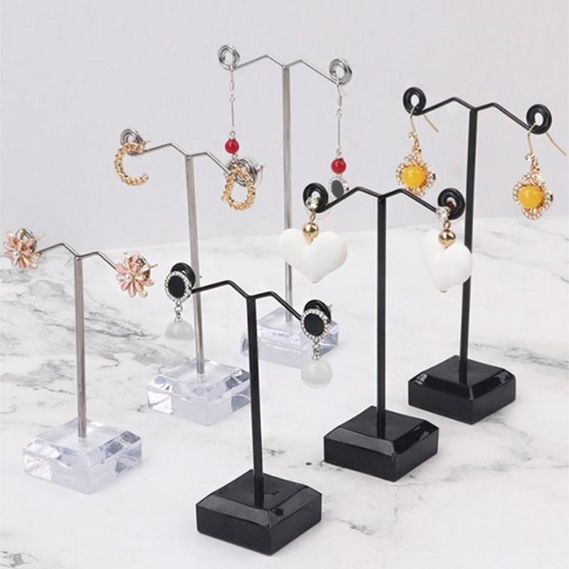 1Pc Metal Jewelry Display Stand Earrings Holder T Stand Earrings Organizer Jewelry Display Stand For Stud Dangle Hoop Earrings