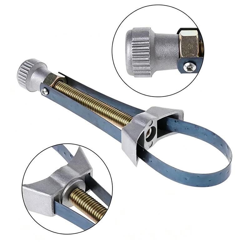 Oil Filter Wrench Heavy Duty Adjustable Steel Strap Wrench  Universal Car Auto Motorcycle Oil Filter Removal Tool Auto Repair