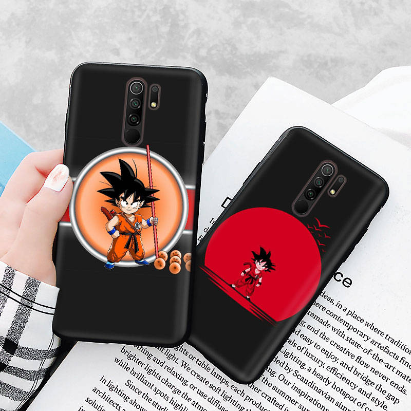 Black Case for Xiaomi Redmi 13C Note 9 iPhone XR 7 8 14 15 11 12 13 X XS Pro Max Samsung A25 S23 S24 FE Ultra Plus Dragon Ball
