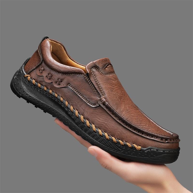 Outdoor Casual Leather Business Shoe Business Men Slip On Flats Comfy Walking Loafers Leisure Walk Man Treking Footwear Trainers