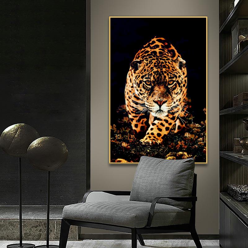 Chůze Leopard Plakáty Tisky Plátno Malba Divoká Zvířata HD Obrázky Nástěnné Umění Panter Dekorace Obraz Pro Dekoraci Obývacího Pokoje