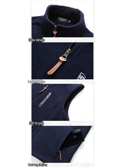 Men's Plus Velvet Outdoor Fleece Vest - Thickened Gilet for Autumn and Winter Sports, Casual Running, and Fishing