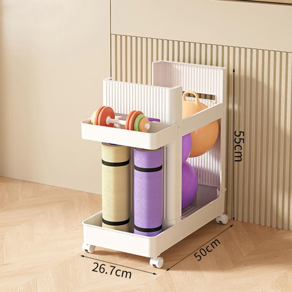 Multifunctional Sports Equipment Storage Rack with Wheels Sports Tools Organizer  Fitness Equipment