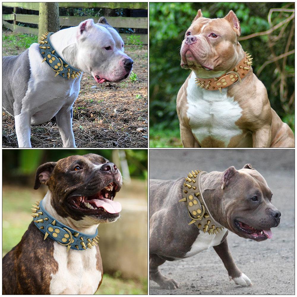 Collare Robusto per Cani di Taglia Grande Anti-Morso Borchie Borchiato Collare per Cani in Pelle Collare per Animali Domestici progettato per Pastore Tedesco Mastino Rottweiler Bulldog