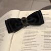 Korean Rhinestone Silk Bow Ponytail Clip for Women Girls Half Tied Ponytail Clip Back of Head Spring Clip Styling Accessories